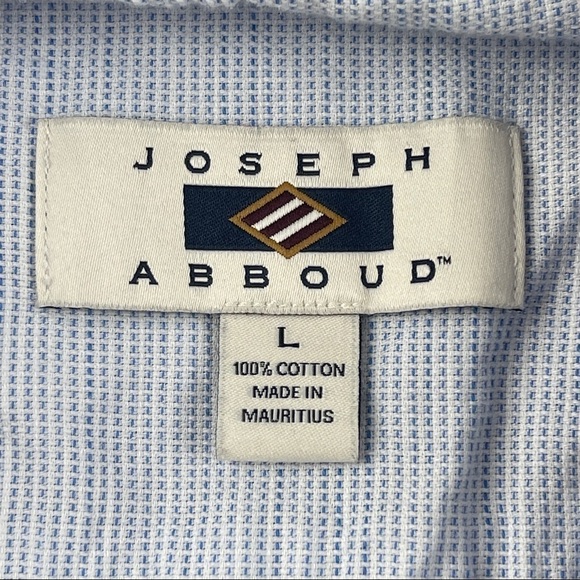 Joseph Aboud Button Up Shirt Mens Large Blue Plaid Long Sleeve - Picture 2 of 8